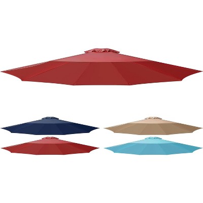 Gsluuk 9' Patio Umbrella Replacement Canopy Outdoor Table Market Yard Umbrella Replacement Top Cover, Red