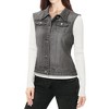INSPIRE CHIC Women's Buttoned Washed Denim Vest with Faux Chest Flap Pockets - 2 of 3