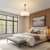 DORESshop 80.5 in 5-Light Black Drum Chandelier with White Shades for Kitchens and Dining Rooms£¨Light Bulbs not Included£© - 3 of 4