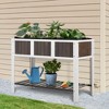 Outsunny 47'' x 23'' Raised Garden Bed w/ Storage Shelf, 2 Tiers Elevated Planter Box Stand for Vegetables, Flowers, Herbs Backyard, Patio, Balcony - 2 of 4