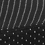 black dot patterned fabric/silver vein frame