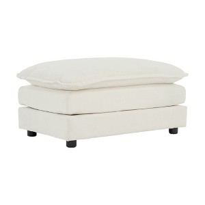 Dexmalle Modern White Chenille Fabric Ottomans Footrest - 1 of 4