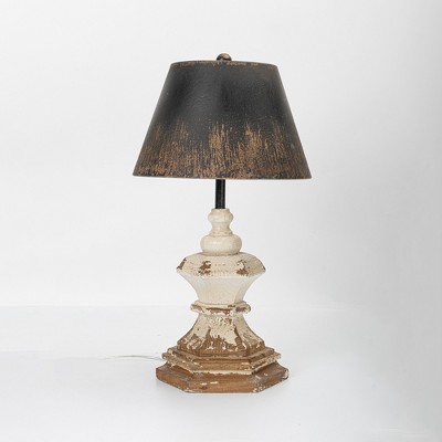Rustic Vintage Table Lamp with Distressed Finish, Height 24.80", Width 13.39" for Home Decor, 1pc