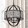 Warehouse Of Tiffany 20" x 20" x 64" 4-Light Elizabeth Globe Chandelier Black : Crystal, Adjustable Height, ETL Listed - 4 of 4