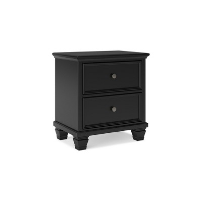 Signature Design by Ashley Lanolee Classic 2 Drawer Nightstand for Bedroom, Black
