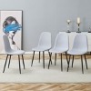 Set of 4 Modern Dining Chairs with Black Metal Legs and Comfy Backrest, Armless Upholstered Chairs for Kitchen, Dining Room, Living Room-Tanpinhause - 2 of 4