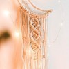 Aoibox Handmade Boho Macrame Wall Hanging, Crescent Moon Star Dream Catcher with Tassel, White Cotton Home Decor - 4 of 4