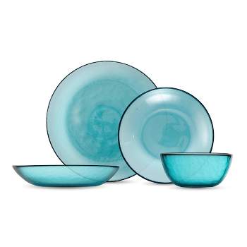 16pc Los Cabos Lagoon Place Dinnerware Set Blue - Fortessa Tableware Solutions