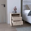 GlasFlength Nightstands Modern Two Drawer Bedside Table with Metal Handles Simple Design for Bedroom Storage, Gray, 15.7"*14.7"*19.9" - 4 of 4