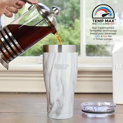 32oz Stone White Stainless Steel Insulated Travel Tumbler with Straw & Lid