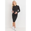 Hello Miz Women's Long Sleeve Side Ruched Maternity Hoodie Dress - 4 of 4