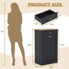 Tilt Out Trash Cabinet, 10 Gallon Kitchen Waste Bins, 1 Door Wood Free Standing Trash Cabinet, Recycling Cabinet with Hideaway Drawer for Living Room - 2 of 4