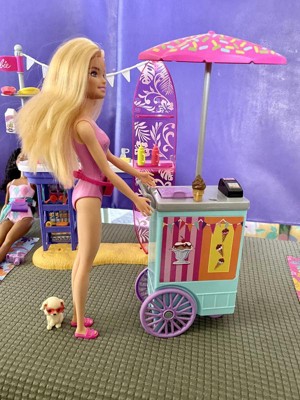  Barbie Dolls & Accessories Playset, Beach Boardwalk with Barbie  “Brooklyn” & “Malibu” Dolls, Food Stand, Kiosk & 30+ Accessories : Toys &  Games