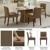 DOMETOUR Linen Upholstered Dining Chair Set of 2, Modern Armless Chair With Cushioned Seat for Living Room - 3 of 4