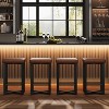 Set of 4 Backless Counter Bar Stools 24.6" Height - PU Leather Upholstered Seats, Metal X-Frame & Footrest for Kitchen Island, Home Bar - 3 of 4