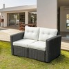 Resenkos 2 Pieces Patio Wicker Corner Sofa Set, Outdoor Sectional Furniture, - 3 of 4