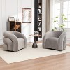 SEYNAR Modern Glam Velvet 360 Degree Swivel Accent Armchair with Tufted Back Set of 2 - 4 of 4