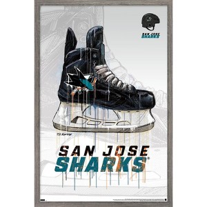 Trends International NHL San Jose Sharks - Drip Skate 21 Framed Wall Poster Prints - 1 of 4