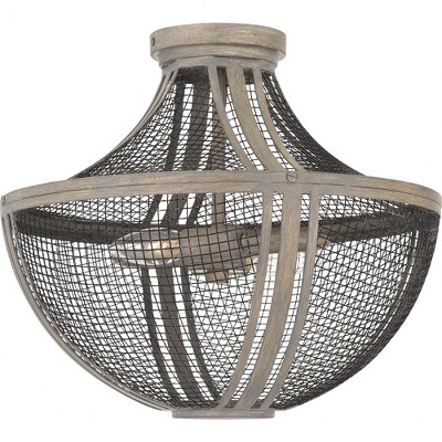 Quoizel Lighting Hallie 2 - Light Semi-Flush Mount in  Distressed Grey Wood