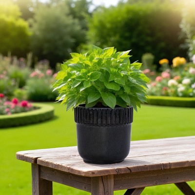 SpassWay 15" Dia Outdoor Indoor Ceramic Planter Pot Decorative Planter with Drainage Hole Patio Flower Pot