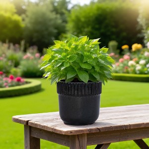 SpassWay 15" Dia Outdoor Indoor Ceramic Planter Pot Decorative Planter with Drainage Hole Patio Flower Pot - 1 of 4