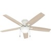 Hunter Fans 52" Anisten Lighted Ceiling Fan Fresh White Finish with Integrated LED Light Kit - 2 of 4