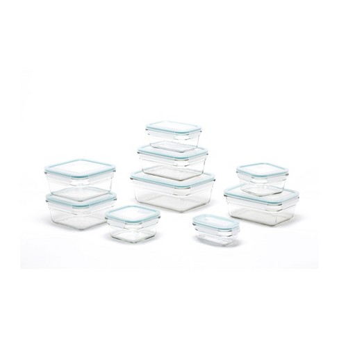 Glasslock Tempered Glass Food Storage Containers with Locking Lids, 16 Piece Set