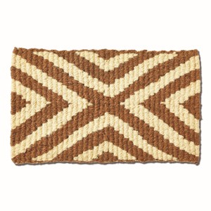 tagltd Chevron Hollander Coir Mat Brown Spray Bleached Coir 18" X 30" Renewable Coconut Fiber Doormat Rug - 1 of 2