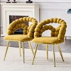 Set of 2 Velvet Dining Chairs with Metal Legs and Tufted Back, Modern Upholstered Accent Chairs for Dining Room or Living Room-Koiai - 3 of 4