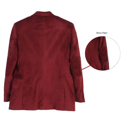 Мужские куртки GIOBERTI Men's Formal Super Soft Velvet Blazer Jacket, Burgundy, 42 Regular — фото 4