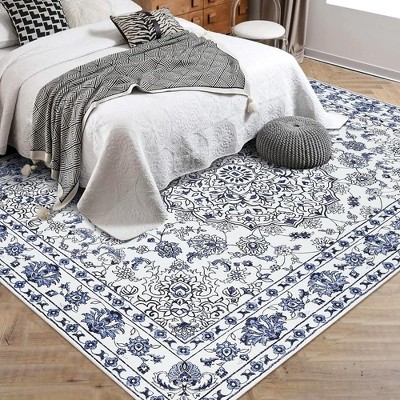Garvee Traditional Area Rug -Ultra Thin Soft Washable Rug, Non Slip Carpet