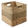 Casafield Mixed Weave Storage Baskets, Natural - Set of 2 Collapsible Cubes, Woven Bin Organizers for Bathroom, Bedroom, Laundry - 3 of 4