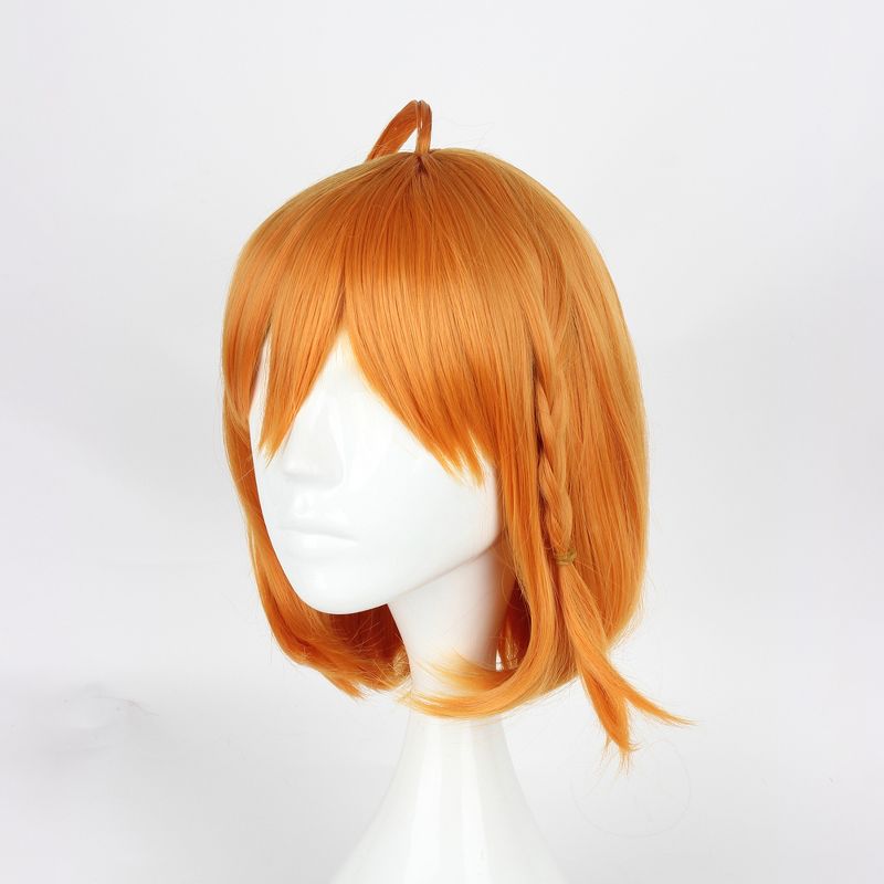 Unique Bargains Women's Wigs 14" Orange with Wig Cap Synthetic Fibre, 3 of 7