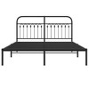 vidaXL Metal Bed Frame with Headboard - Black Steel, Double/Full Size, 59.1" x 78.7", Extra Storage Space, Sturdy and Durable, Ideal for Bedrooms - 3 of 4