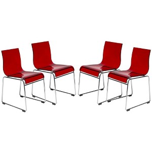 LeisureMod Lima Modern Acrylic Chair, Set of 4 - 1 of 4