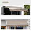 VisioGear Retractable Awning, 8'*7' Patio Awnings with Manual Crank Handle for Deck, Yard, Brown, 98.5"*78.75"*49.2" - 4 of 4