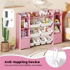 Angel Sar Pink Kids Storage Shelf, 56" Toy Organizer and Bookcase with 8 Removable Bins, 265lbs Capacity, Anti-Toppling - 2 of 4