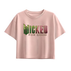 Girls' - Wicked - For Good Logo Short Sleeve Boxy Graphic T-Shirt - 1 of 1