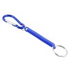 Unique Bargains Carabiner Hook Elastic Plastic Coil Keyring Keychain Strap Rope Blue - 2 of 4