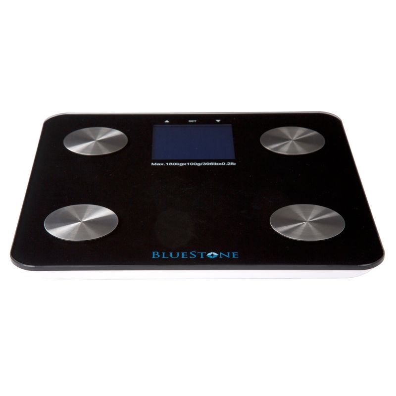 Digital Scale for Body Weight - Cordless Battery-Operated Bathroom Accessory with Large LCD Display to Track Health and Fitness by Bluestone (Black), 4 of 6