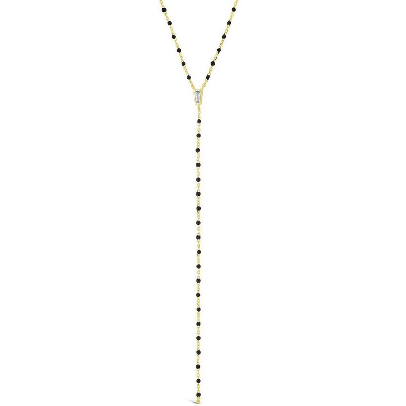 SHINE by Sterling Forever Sterling Silver Enamel Detailed Y Necklace, 1 of 6