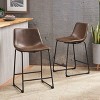Set of 2 Cedric Counter Height Barstool Vintage Brown - Christopher Knight Home: Upholstered, Steel Frame, Modern Style - 2 of 4