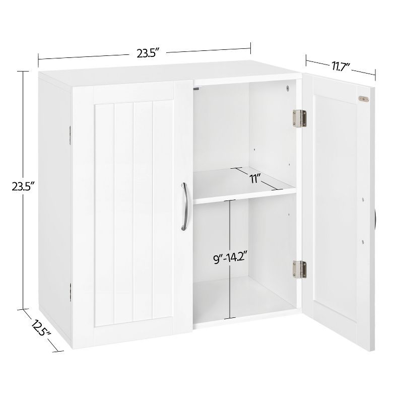 Yaheetech Wall Mount Cabinet Storage Organizer with Adjustable Shelf, White, 3 of 6