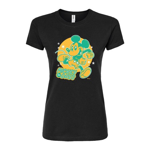Women s Disney Mickey For Days Juniors Fitted Graphic T Shirt Black Small