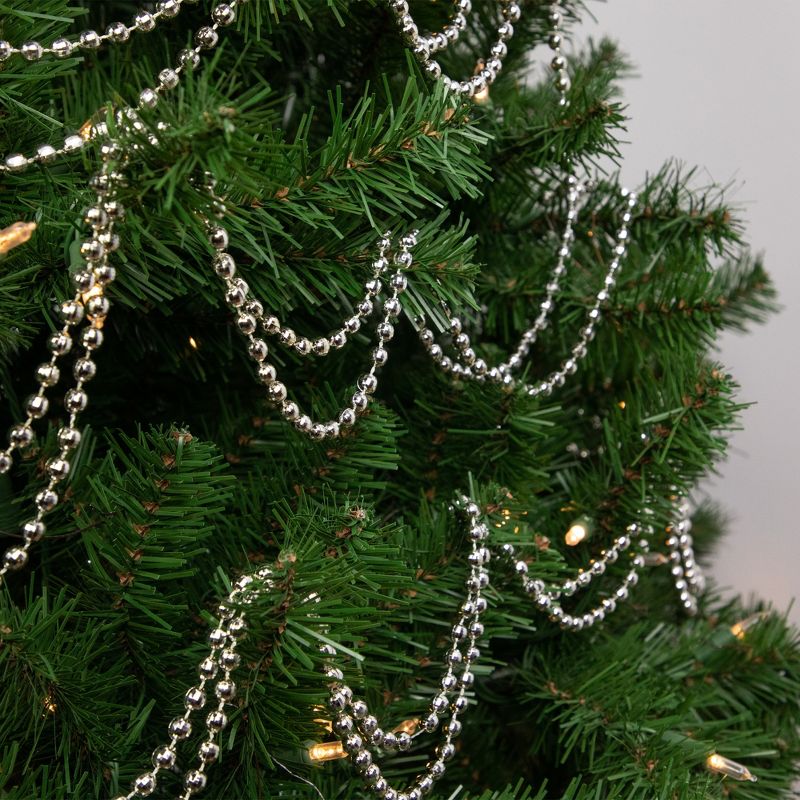 Northlight 15' Shiny Silver Metallic Faceted Beaded Christmas Garland - Unlit, 3 of 7