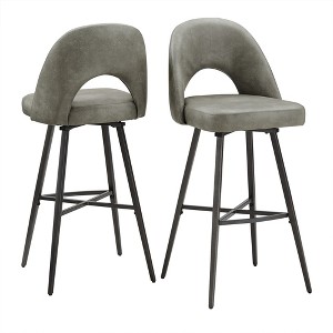 Inspire Q 29" Set of 2 Ragan Metal Swivel Barstools - 1 of 4