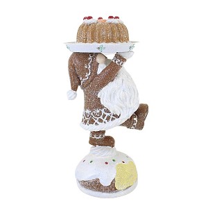 8.5 Inch Gingerbread Gnome Standing On Cake Bundt Santa Gnome Cherry Gnome Figurines - 1 of 3