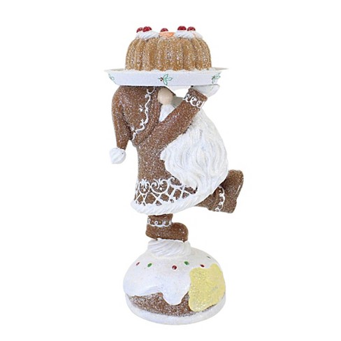 8.5 Inch Gingerbread Gnome Standing On Cake Bundt Santa Gnome Cherry Gnome Figurines - image 1 of 3