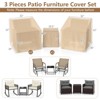 Costway Patio Furniture Covers Waterproof Conversation Covers for 3 PCS Bistro Set - 3 of 4