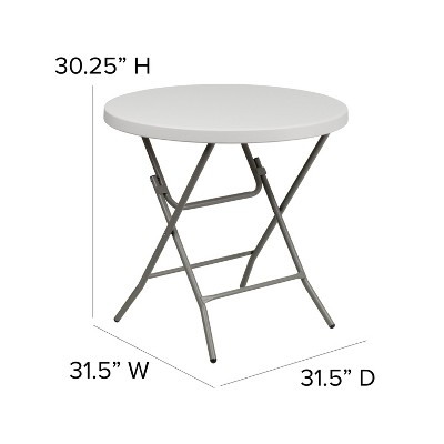 Luna Compact 31.5" White & Gray Round Folding Event Table